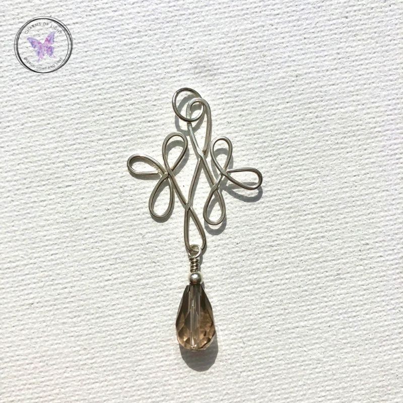 Smokey Quartz Celtic Silver Pendant